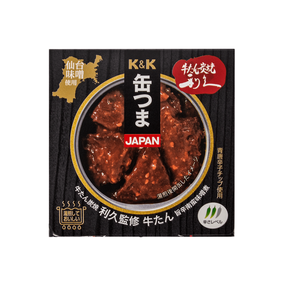 K&K 缶つまJAPAN 牛たん炭焼利久監修 牛たん旨辛南蛮味噌煮 - 肉類
