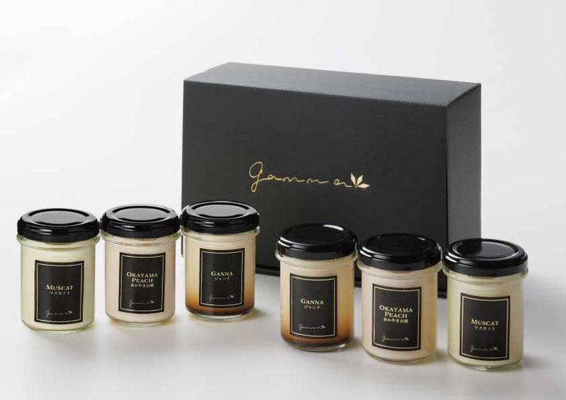 岡山フルーツプリンと人気プリン3種6個セット画像（おかやま白桃・マスカット・ジャンナ） - ROJI日本橋 ONLINE STORE