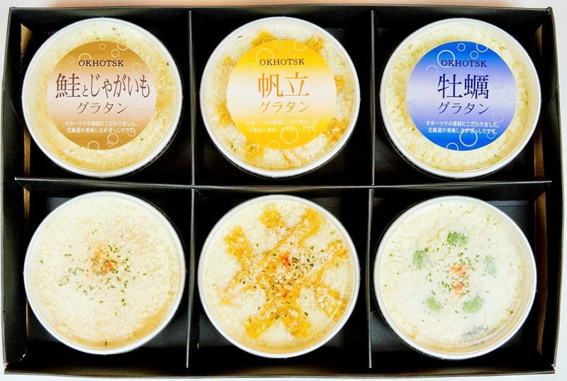 【送料込み】【北海道】オホーツクグラタン3種6個（帆立、鮭とじゃがいも、牡蠣） - ROJI日本橋 ONLINE STORE