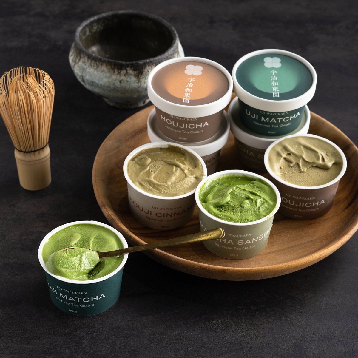宇治和束園　日本茶ジェラート4種8個- 集合シズル画像- ROJI日本橋 ONLINE STORE