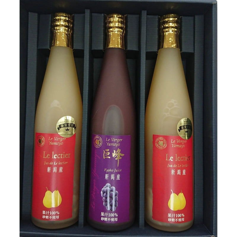 【送料込み】【新潟県】ルレクチェと巨峰ジュース500ml×3本ギフト - ROJI日本橋 ONLINE STORE