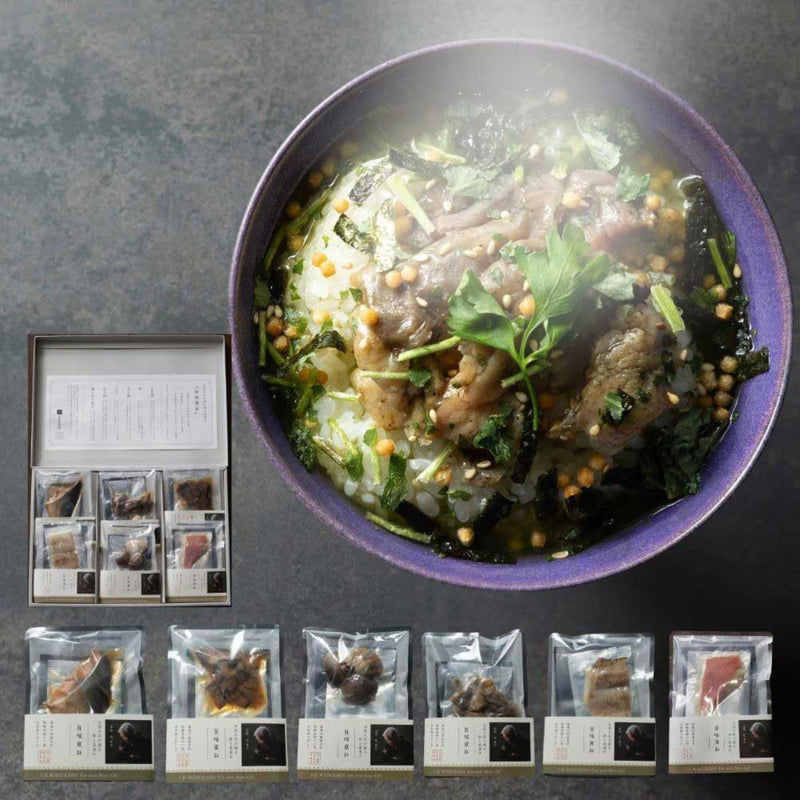 宇治和束園 お茶漬け 旨味重ね6食セット画像（金目鯛、ハマグリ、ハモ、ブリ、炭火鶏、アナゴ） - ROJI日本橋 ONLINE STORE