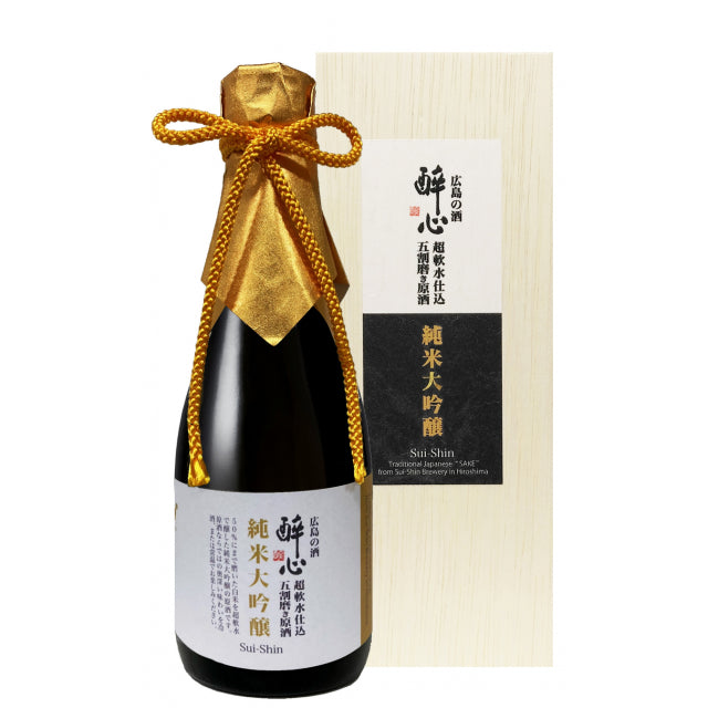 Sake, Sushishin, Junmai Daiginjo, 50% 연마 된 Raw Sake, 300ml, 선물 상자