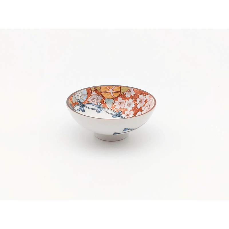 【送料込み】【石川県】九谷焼 平盃 結び花詰 赤（藤木美里・画） - ROJI日本橋 ONLINE STORE