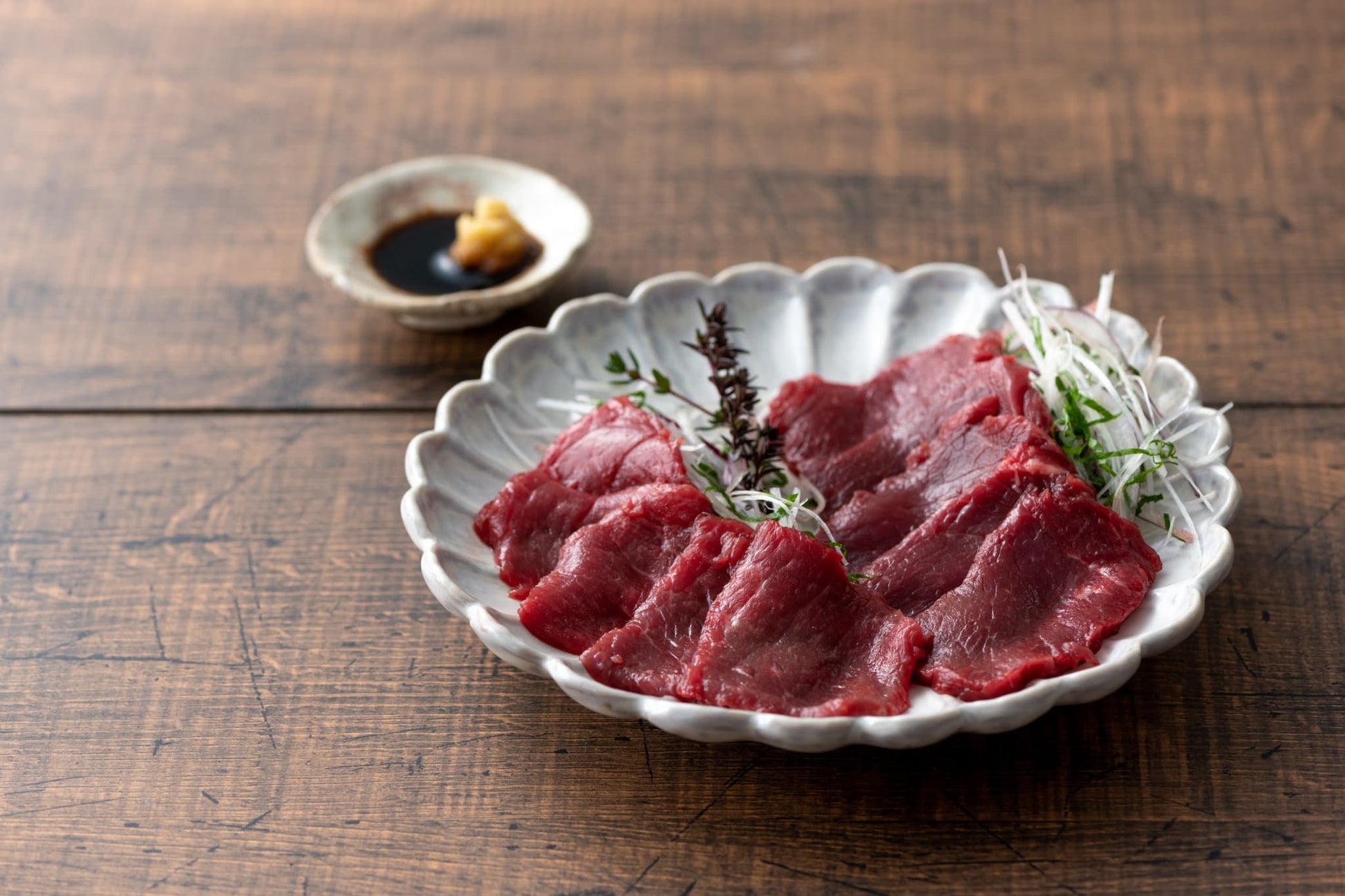 ふじ馬刺し赤身食べくらべセット（ロース80g、上赤身80g）　商品画像