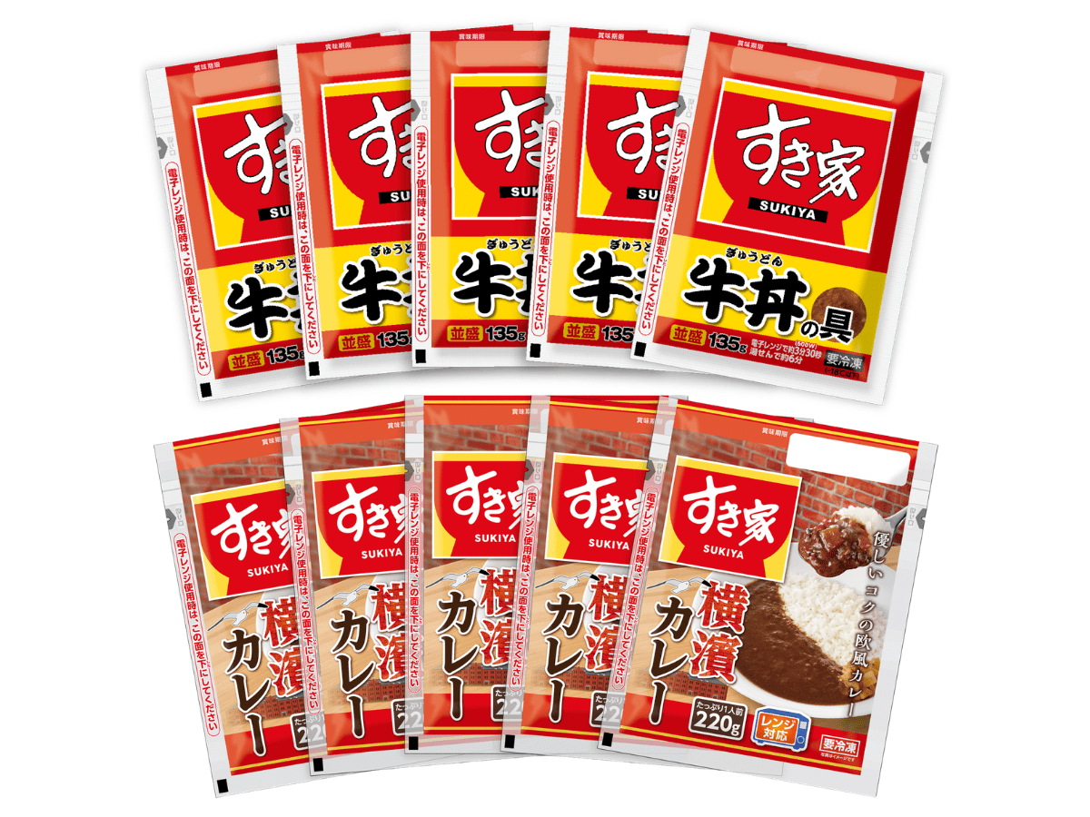【送料込み】すき家　牛丼の具５食・横濱カレー５食 - ROJI日本橋 ONLINE STORE
