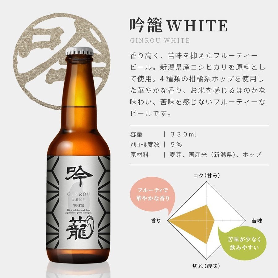新潟ビール醸造　吟籠麦酒2種飲み比べ　330ml×4本セット - ROJI日本橋 ONLINE STORE