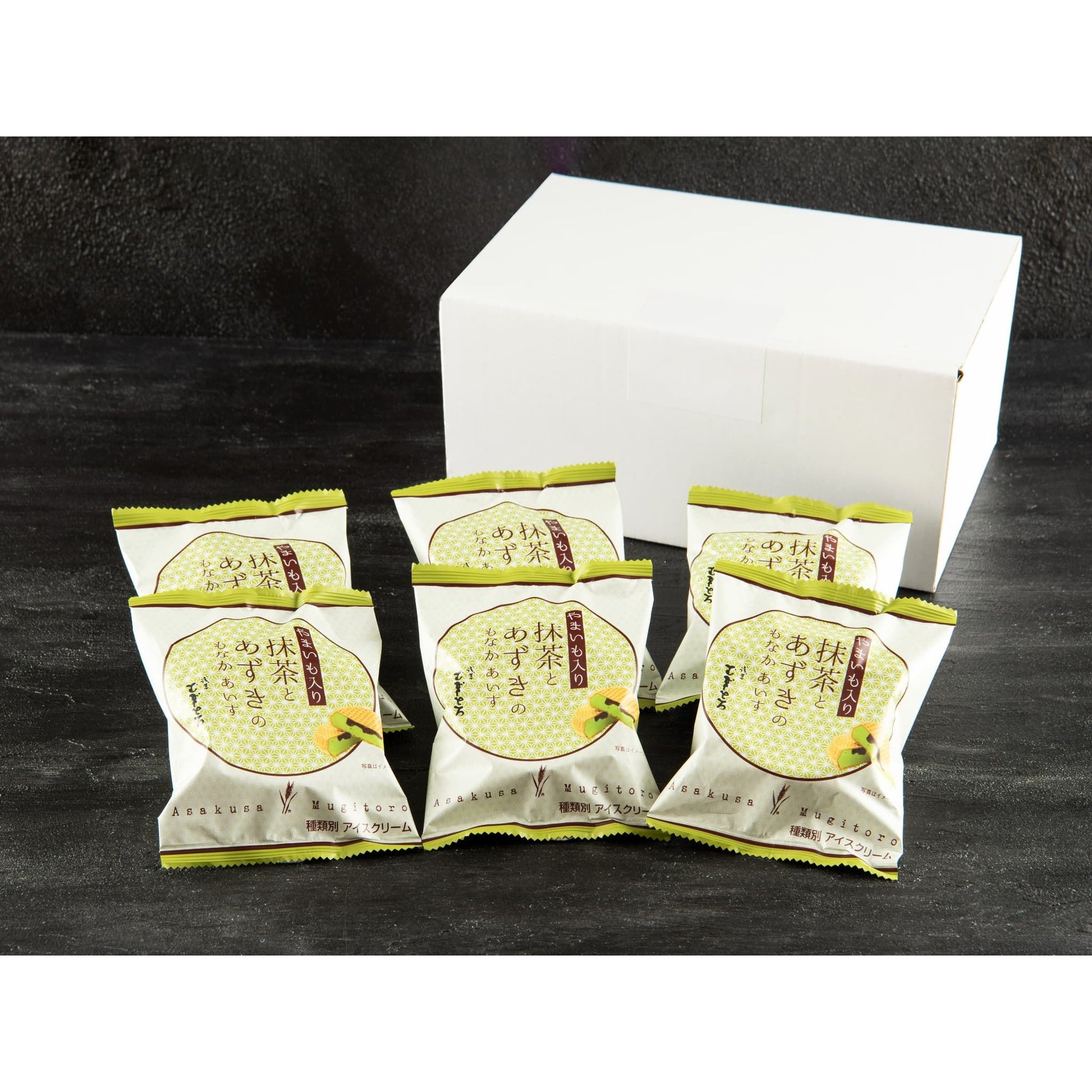 浅草むぎとろ　やまいも入り抹茶とあずきのもなかアイス　6個 - ROJI日本橋 ONLINE STORE