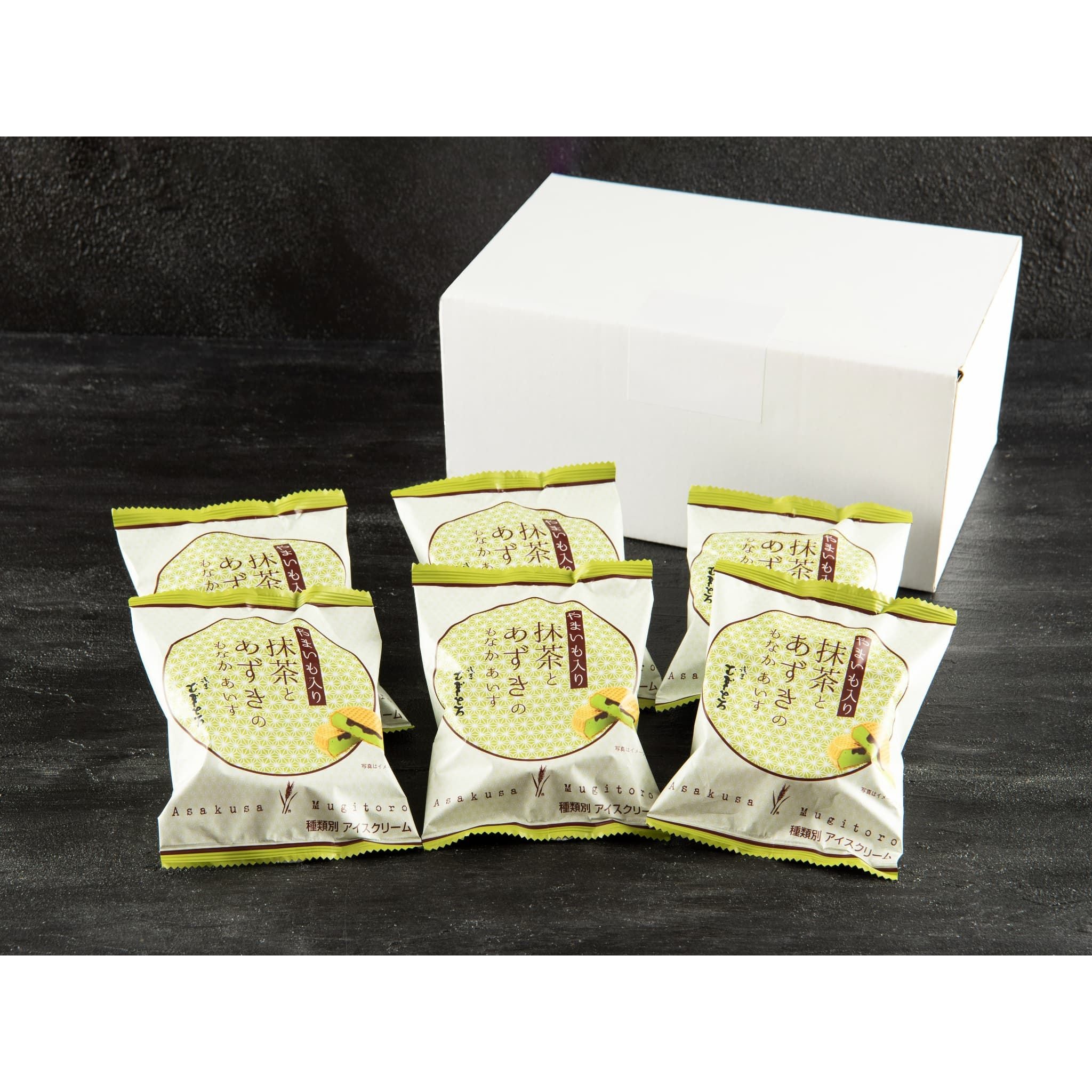 浅草むぎとろ　やまいも入り抹茶とあずきのもなかアイス　6個 - ROJI日本橋 ONLINE STORE