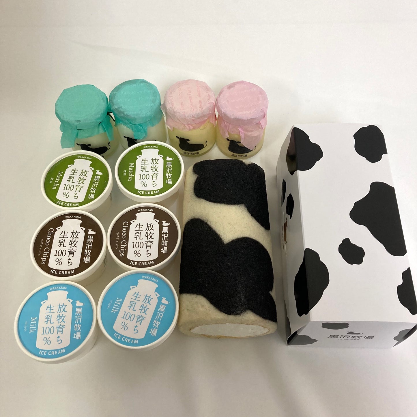 Kurosawa Ranch Beef Pattern Roll Cake and Ranch Sweets Assorted Set