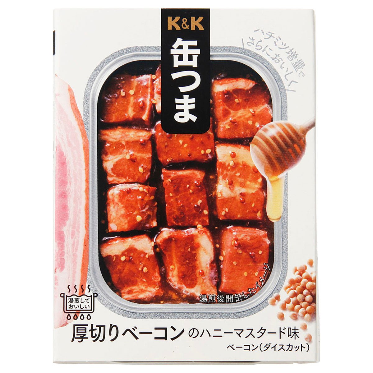 K&K latas de espesor de tocino en rodajas de miel de mostaza
